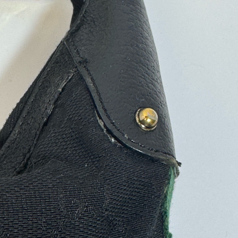 AUTHENTIC Gucci Black Crescent Bag w/Green & Red Stripe & Gold Bamboo Rings - Picture 11 of 11
